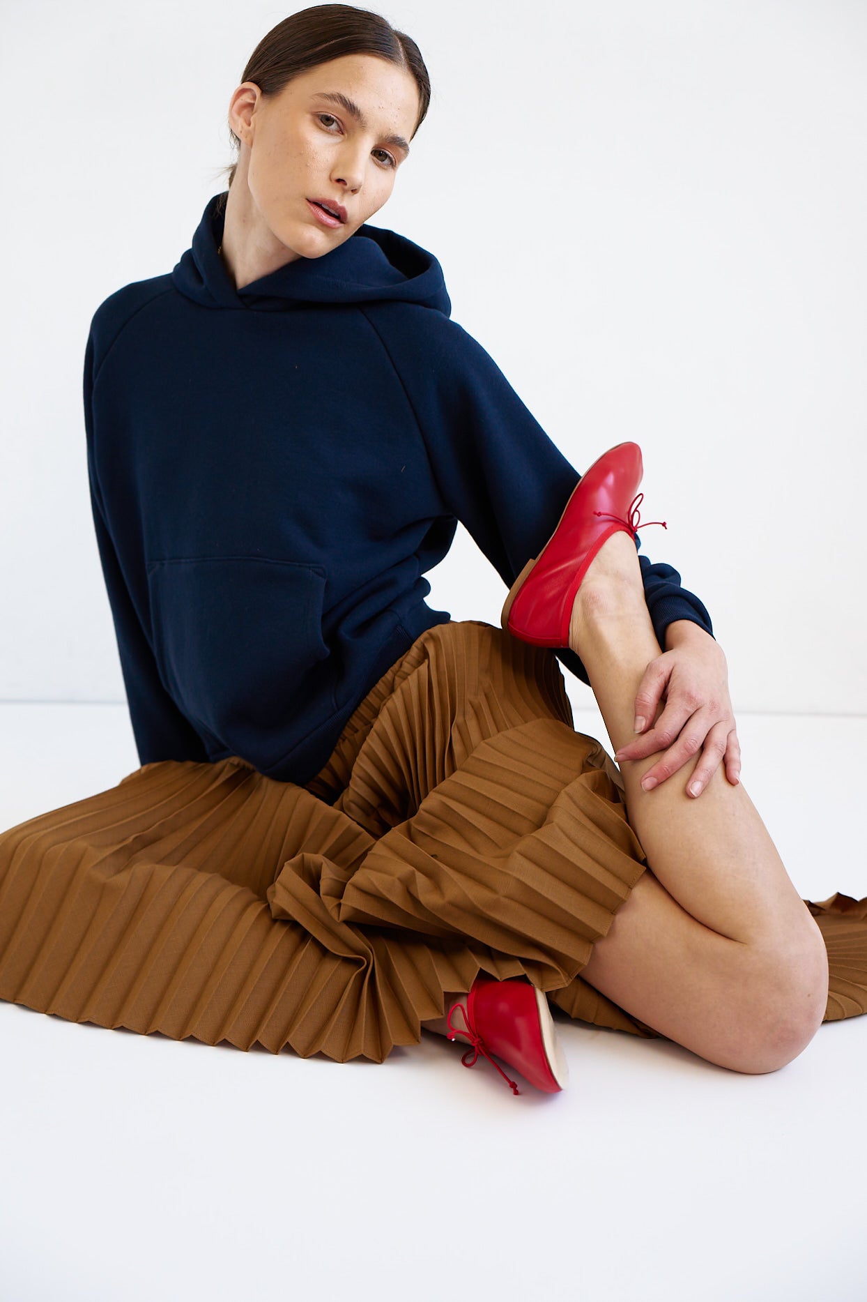 The Accordion Skirt in Mustard