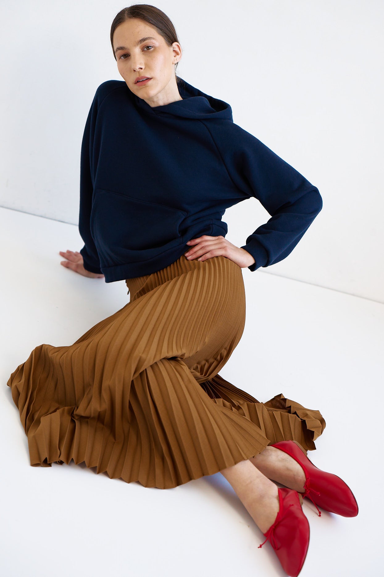 The Accordion Skirt in Mustard