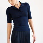 The Slim Polo Tee in Navy