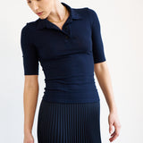 The Slim Polo Tee in Navy