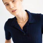 The Slim Polo Tee in Navy