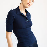 The Slim Polo Tee in Navy