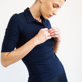 The Slim Polo Tee in Navy