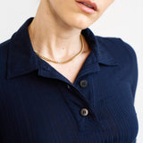 The Slim Polo Tee in Navy