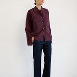 The Editor Shirt in Oxblood Stripe