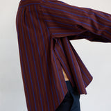 The Editor Shirt in Oxblood Stripe