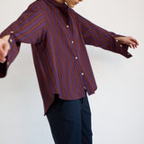 The Editor Shirt in Oxblood Stripe