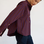 The Editor Shirt in Oxblood Stripe