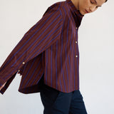 The Editor Shirt in Oxblood Stripe