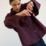 The Editor Shirt in Oxblood Stripe