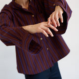 The Editor Shirt in Oxblood Stripe