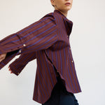 The Editor Shirt in Oxblood Stripe