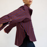 The Editor Shirt in Oxblood Stripe