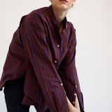 The Editor Shirt in Oxblood Stripe