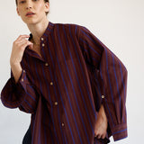 The Editor Shirt in Oxblood Stripe