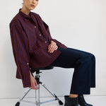 The Editor Shirt in Oxblood Stripe