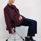 The Editor Shirt in Oxblood Stripe