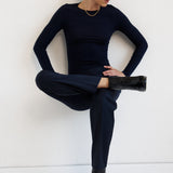 The Long Rib Tee in Navy
