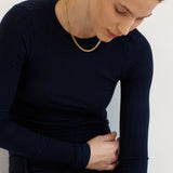 The Long Rib Tee in Navy