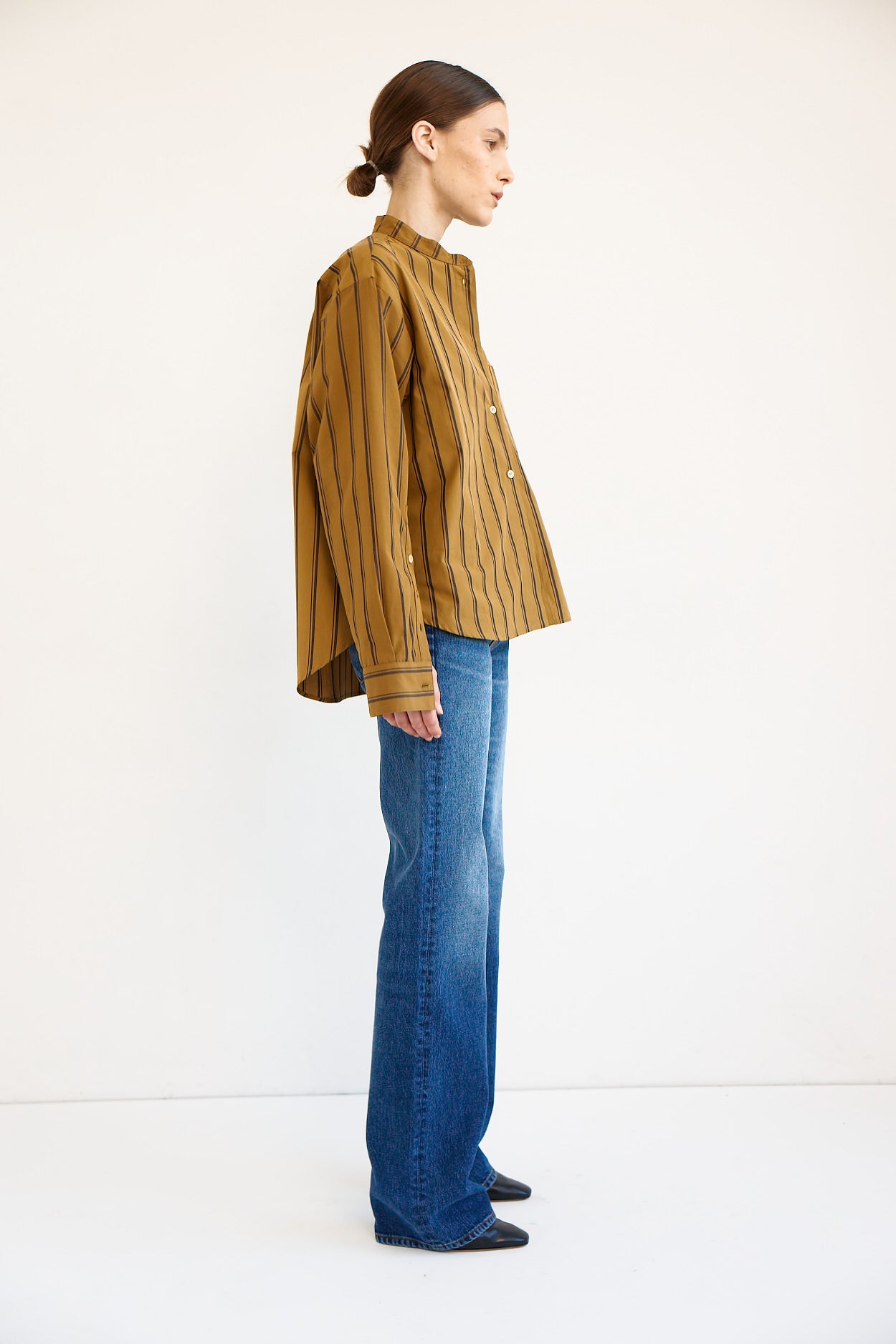 The Editor Shirt in Goldenrod Stripe