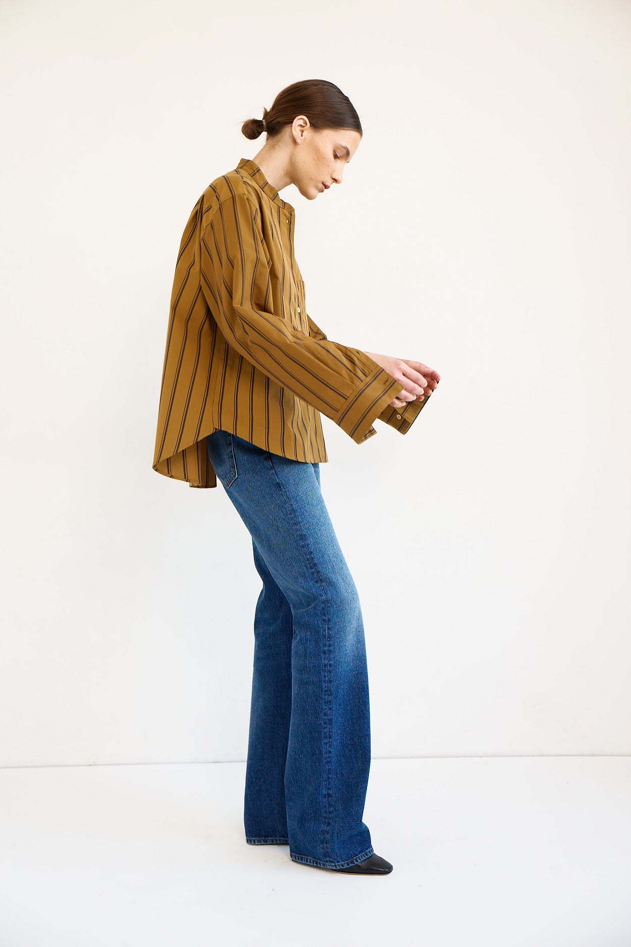 The Editor Shirt in Goldenrod Stripe