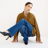The Editor Shirt in Goldenrod Stripe