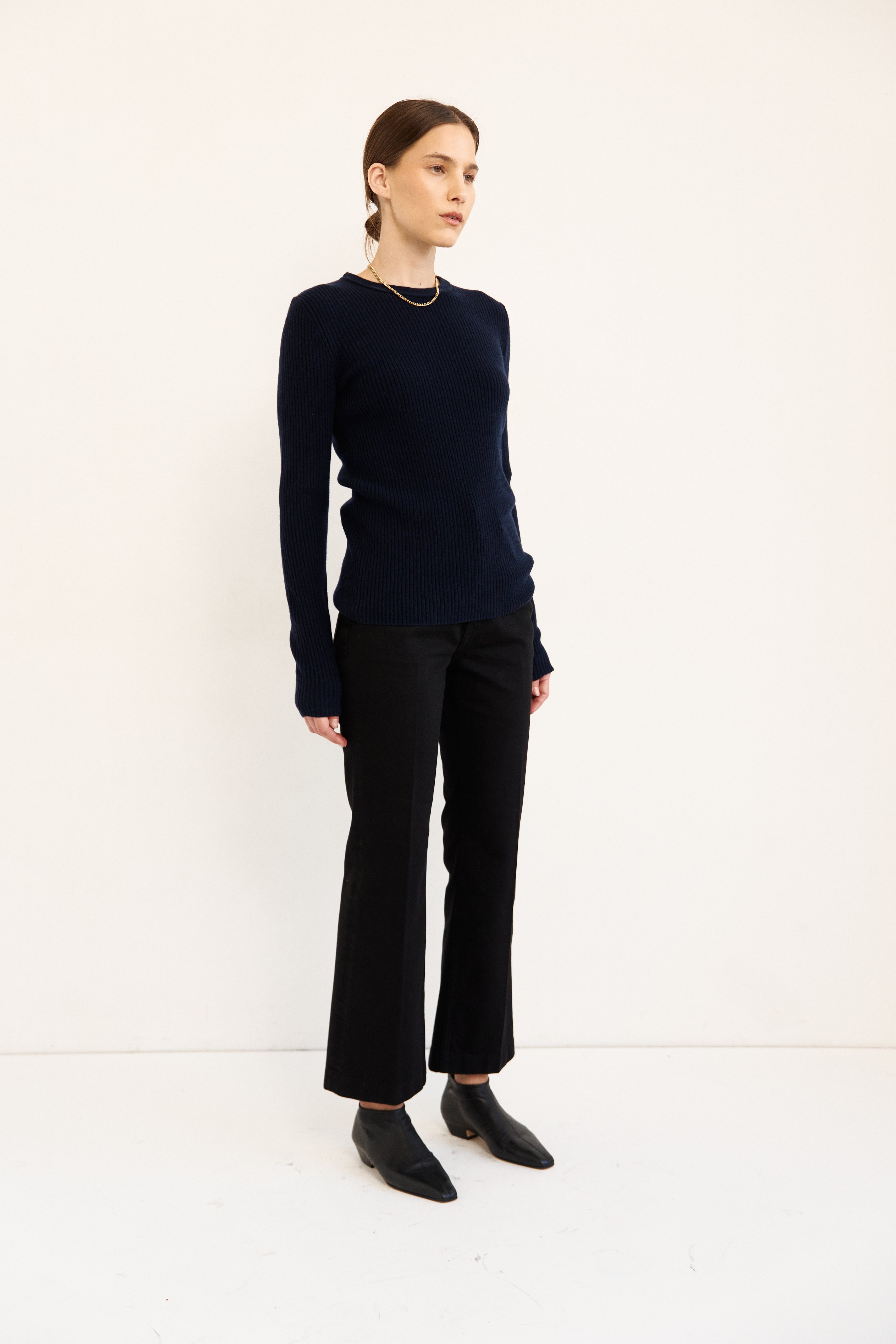 The Rib Slim Sweater in Navy