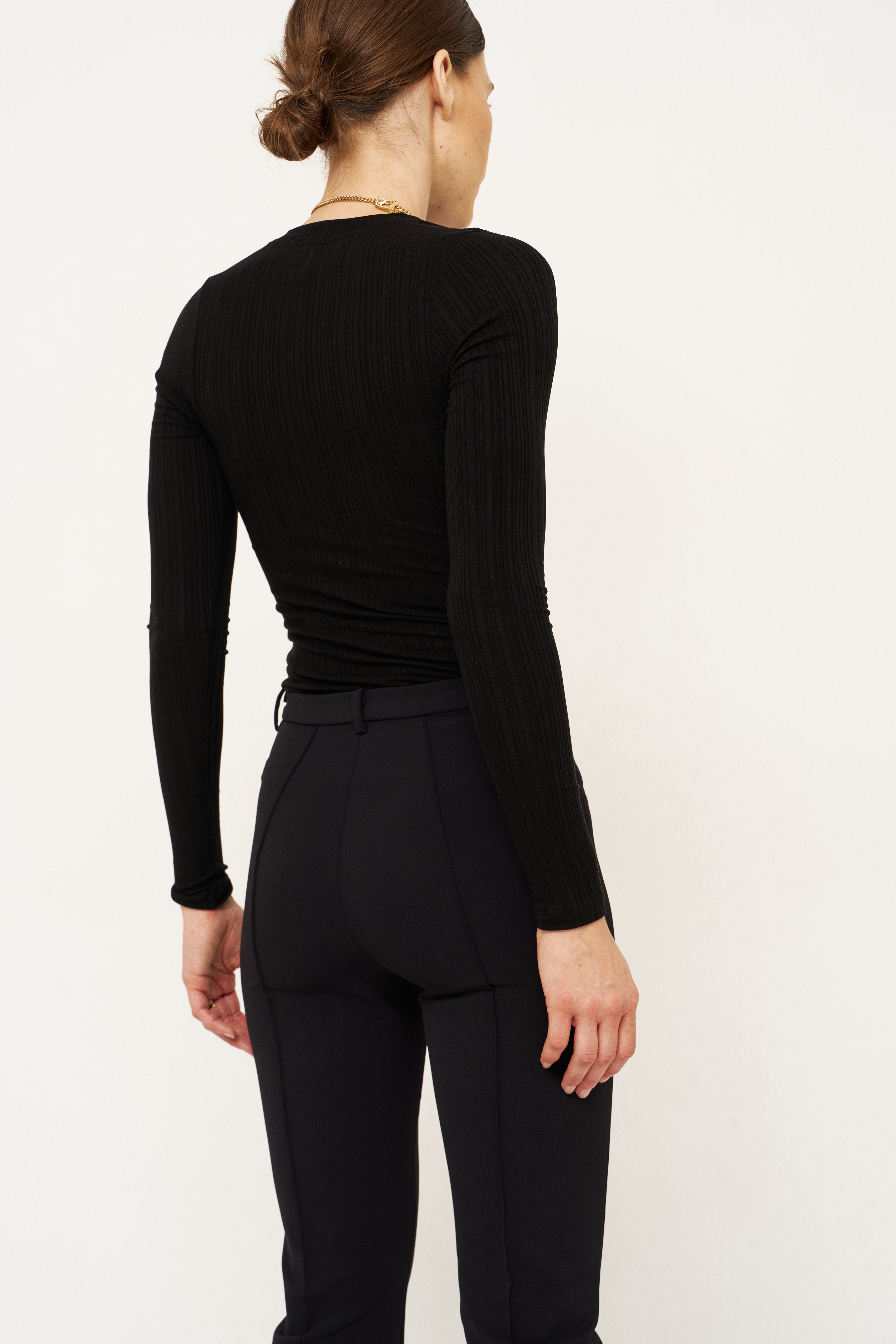 The Long Rib Tee in Black