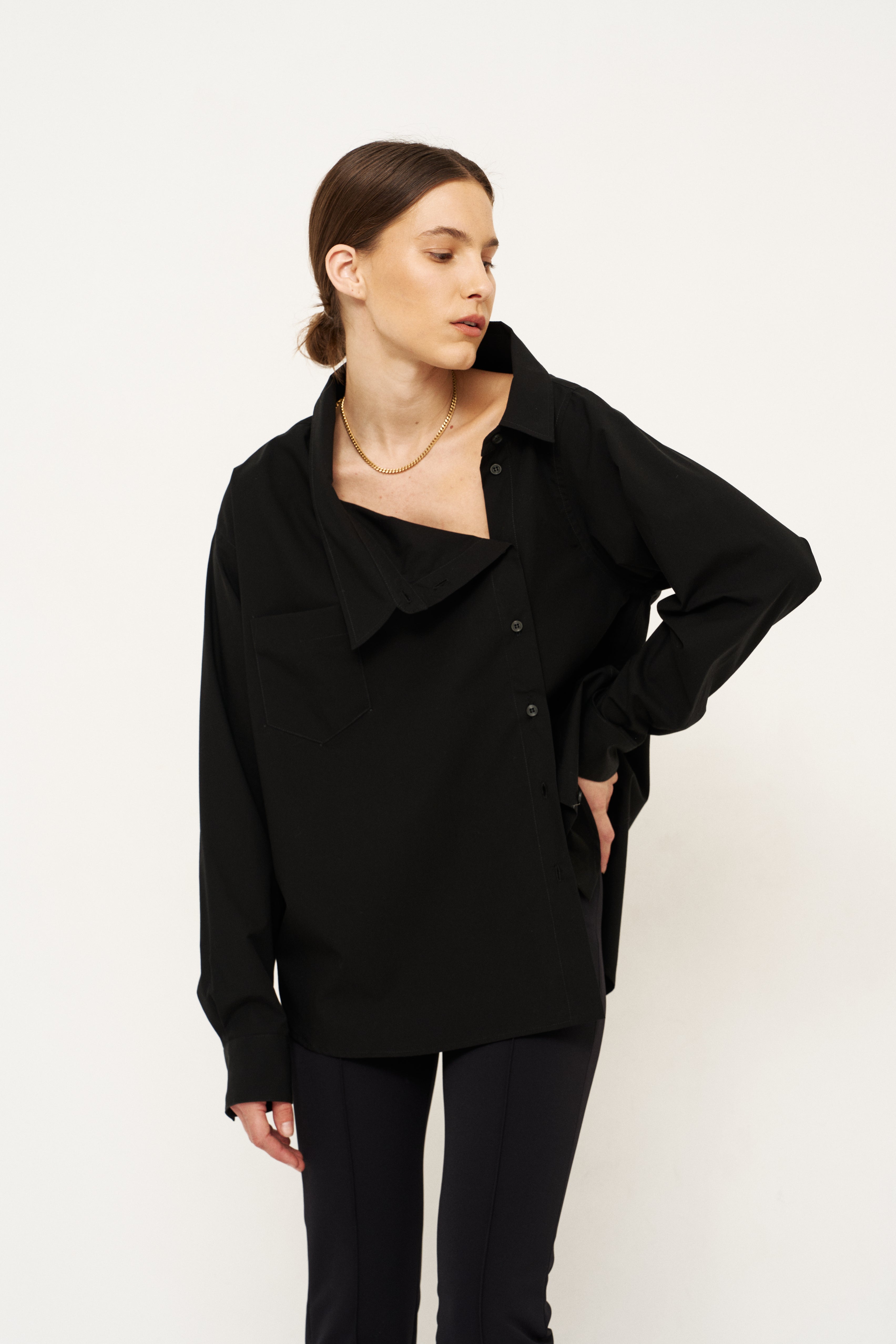 The Asymmetry Shirt in Black