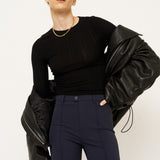 The Long Rib Tee in Black