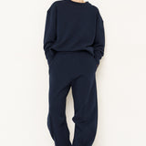 The Pintuck Track Pant in Navy