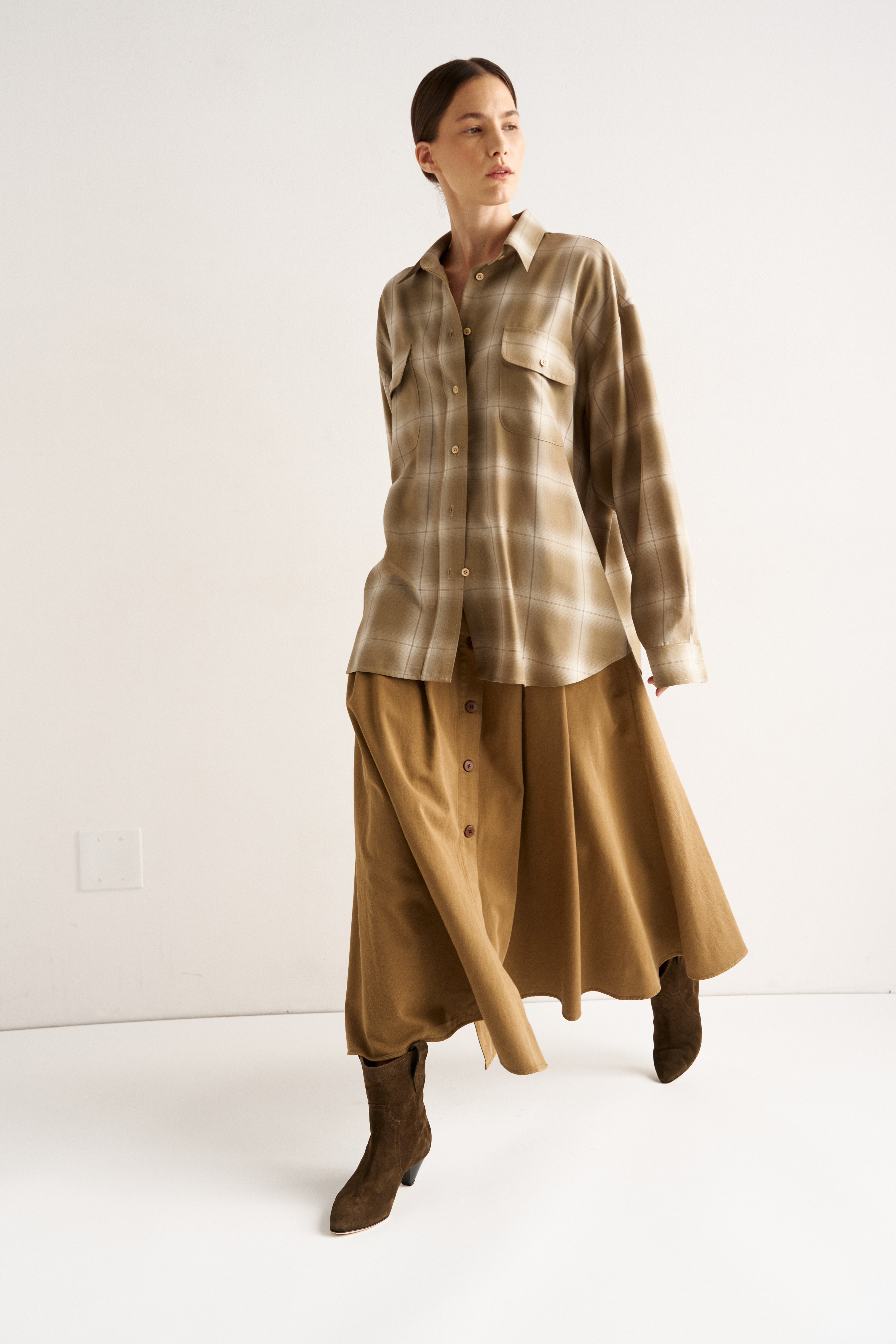 The Venetian Skirt in Camel