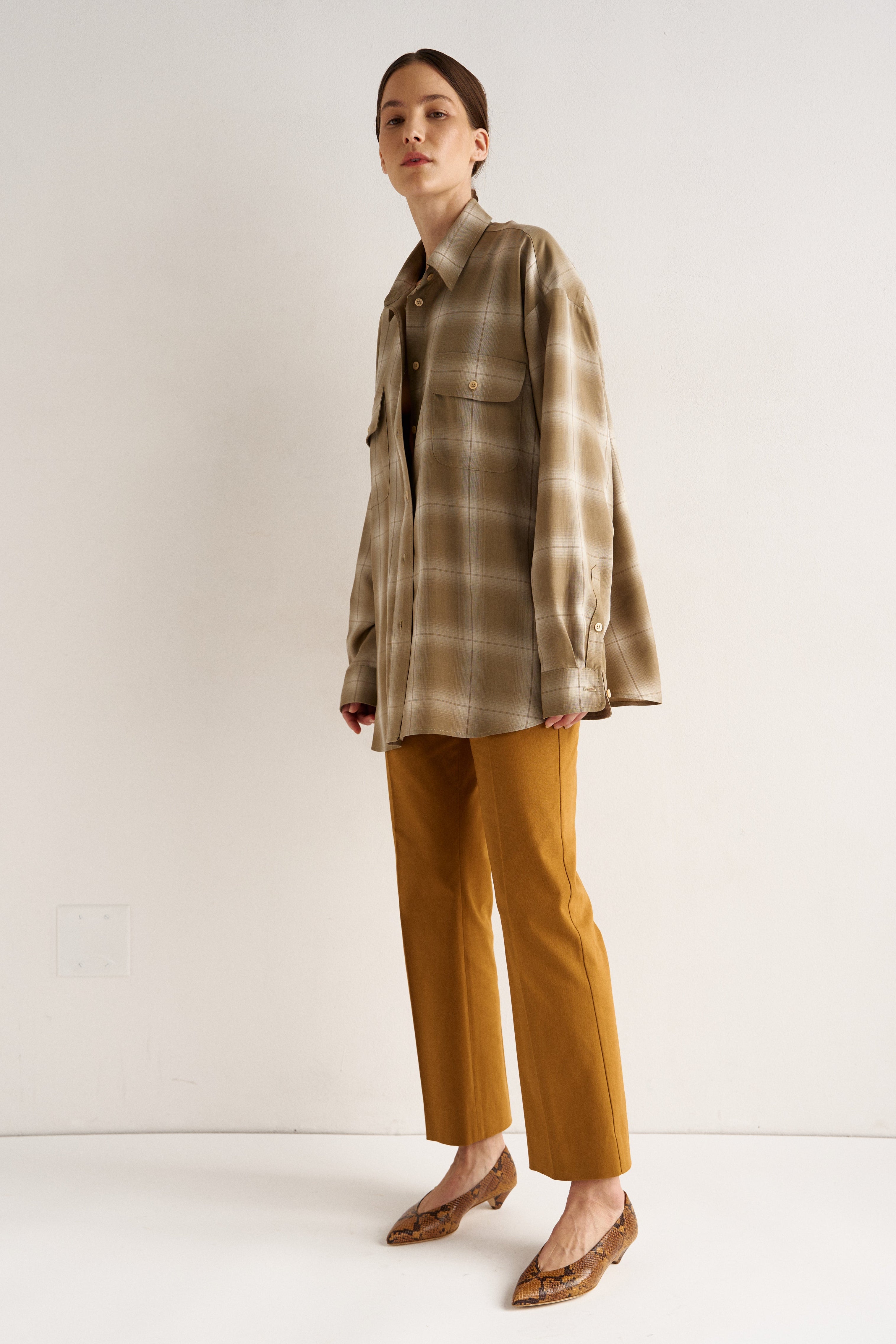 The Big Shirt in Olive Plaid