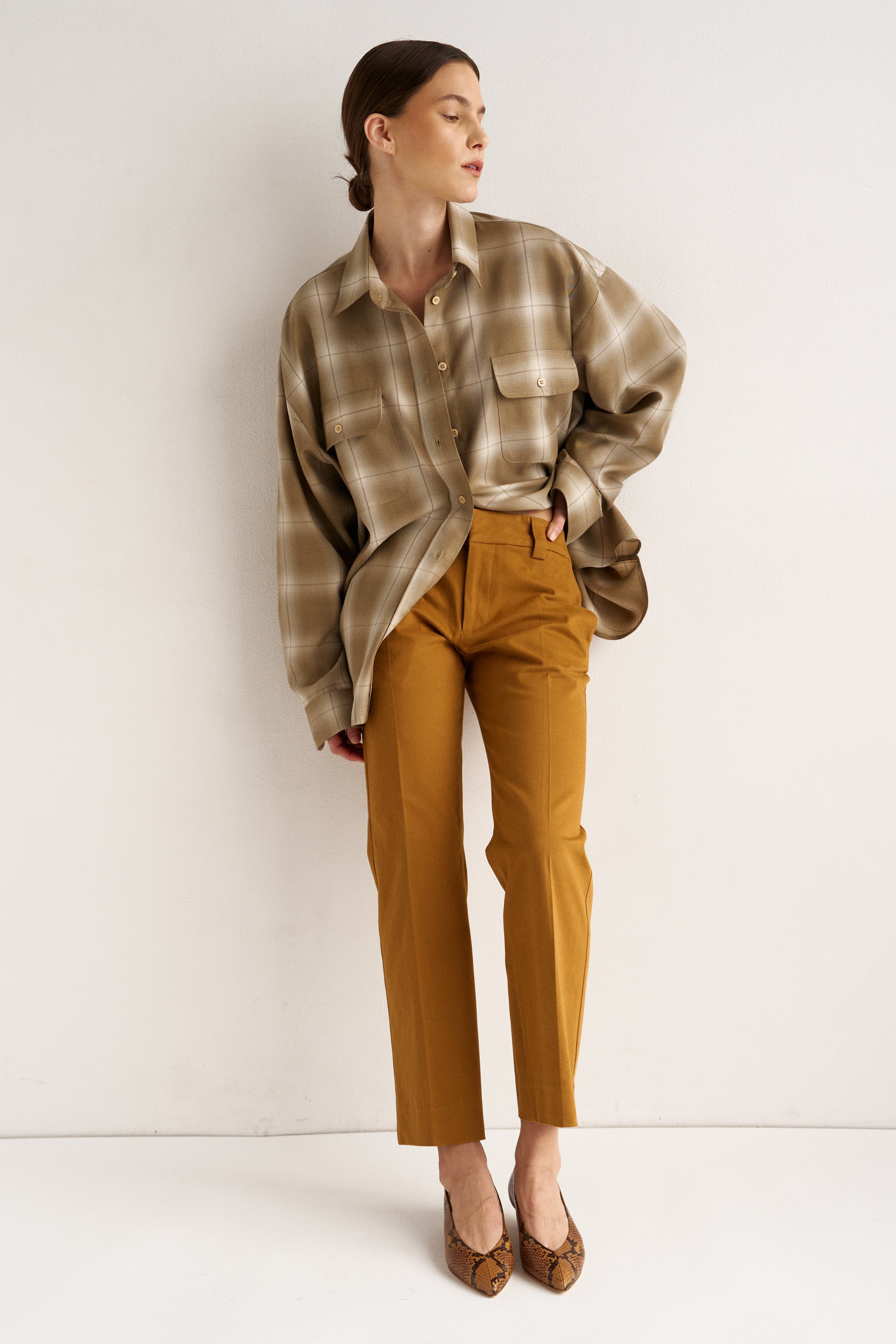 The Big Shirt in Olive Plaid