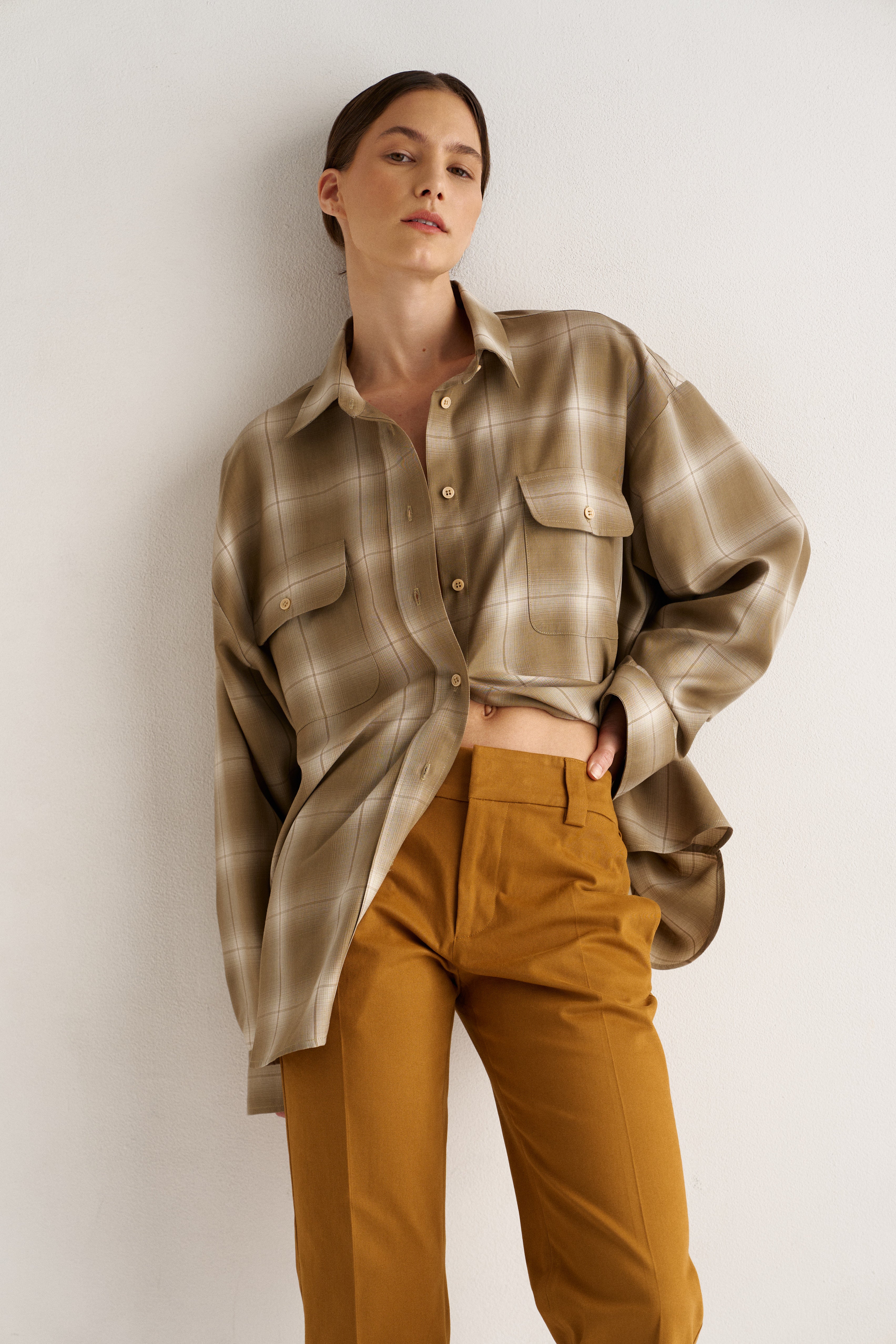 The Big Shirt in Olive Plaid