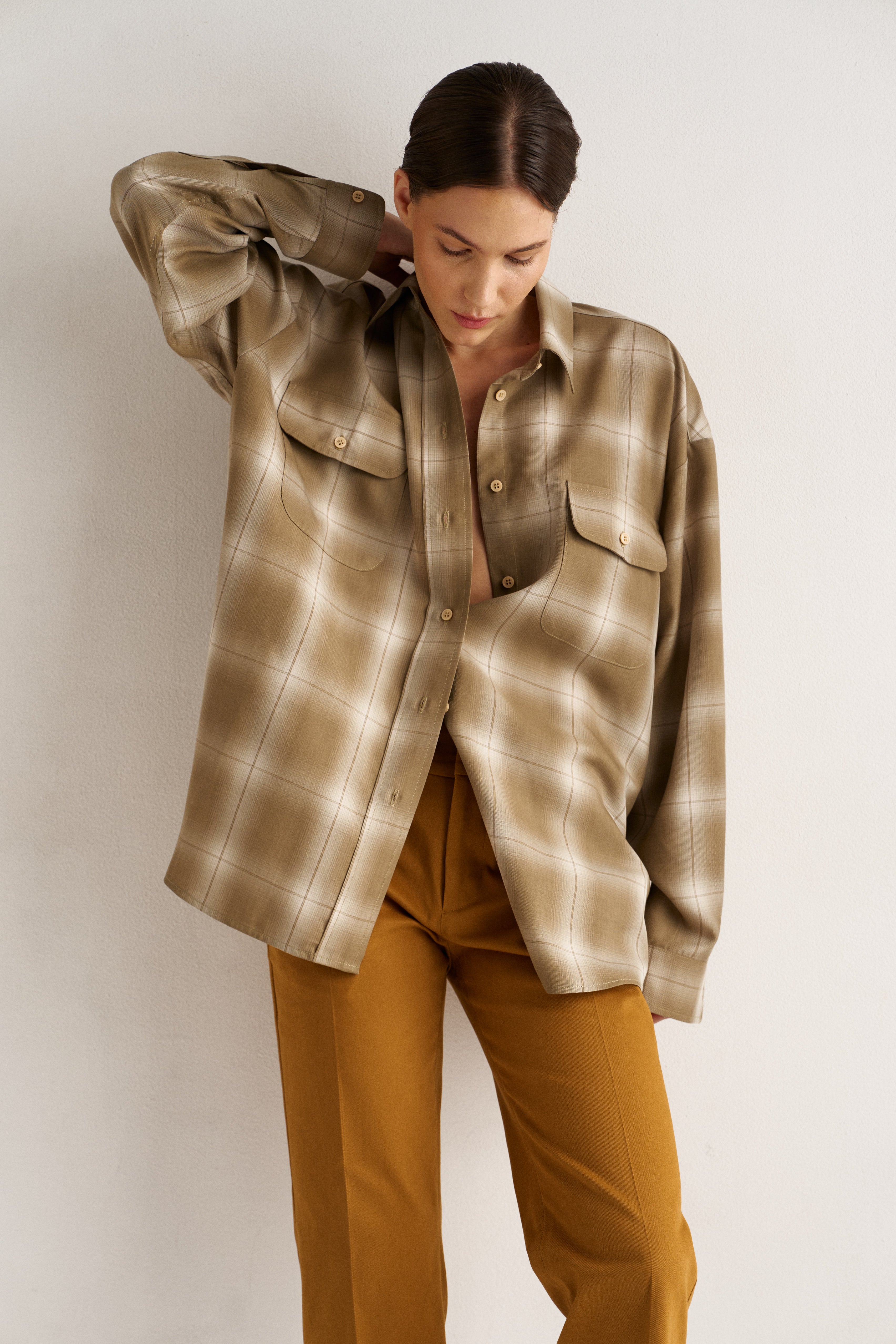 The Big Shirt in Olive Plaid