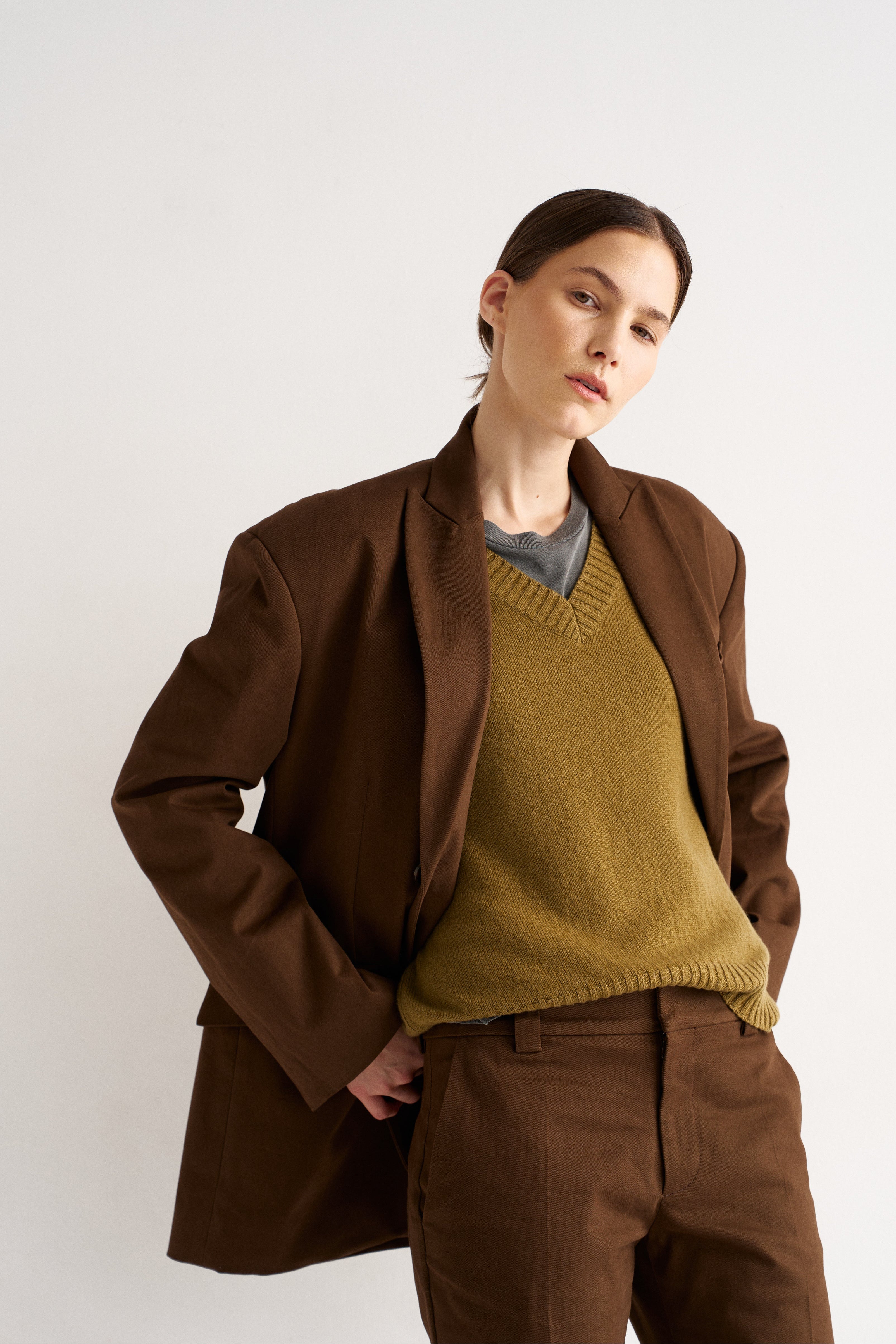 The Knit Vest in Moss