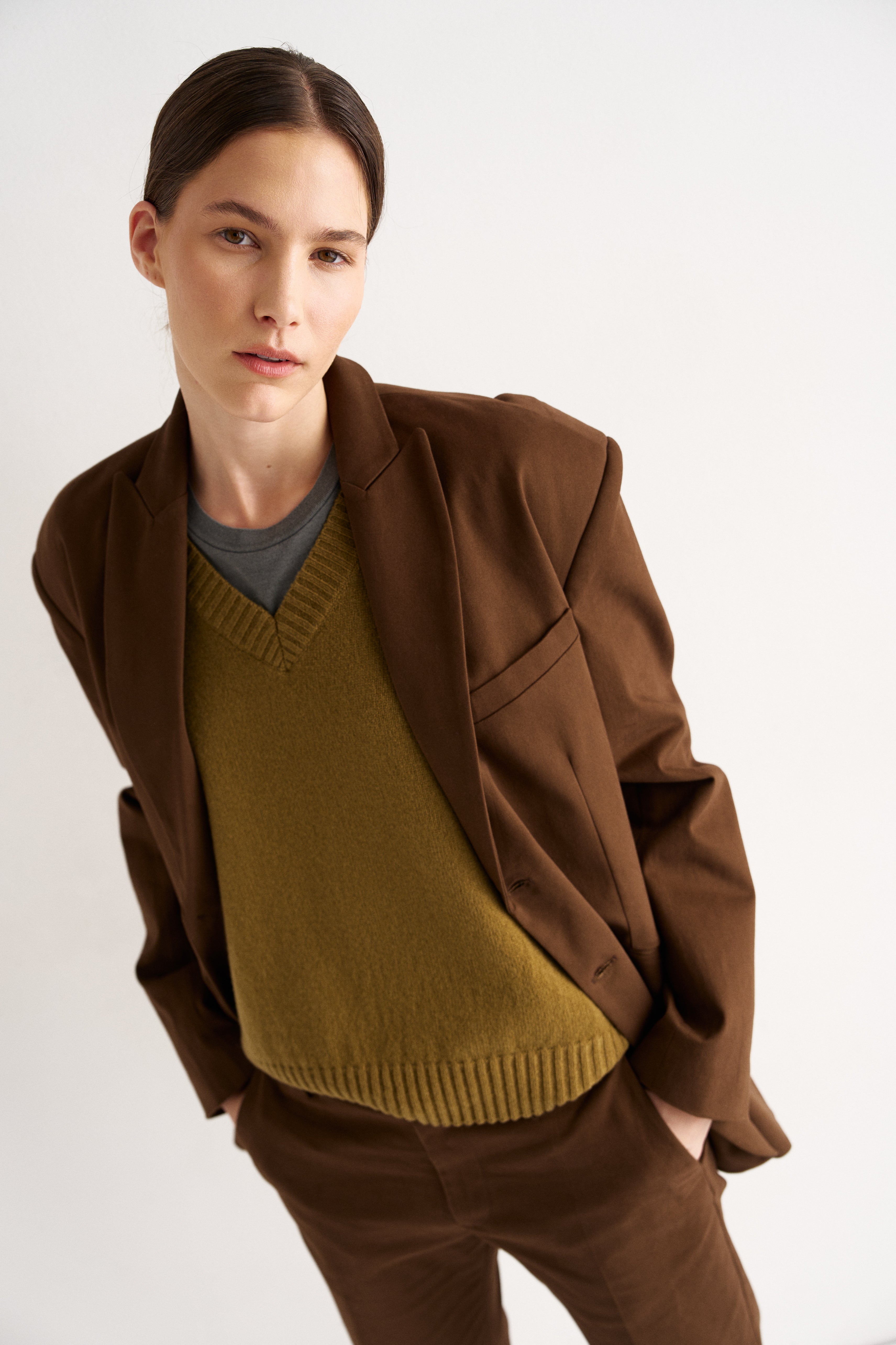 The Knit Vest in Moss
