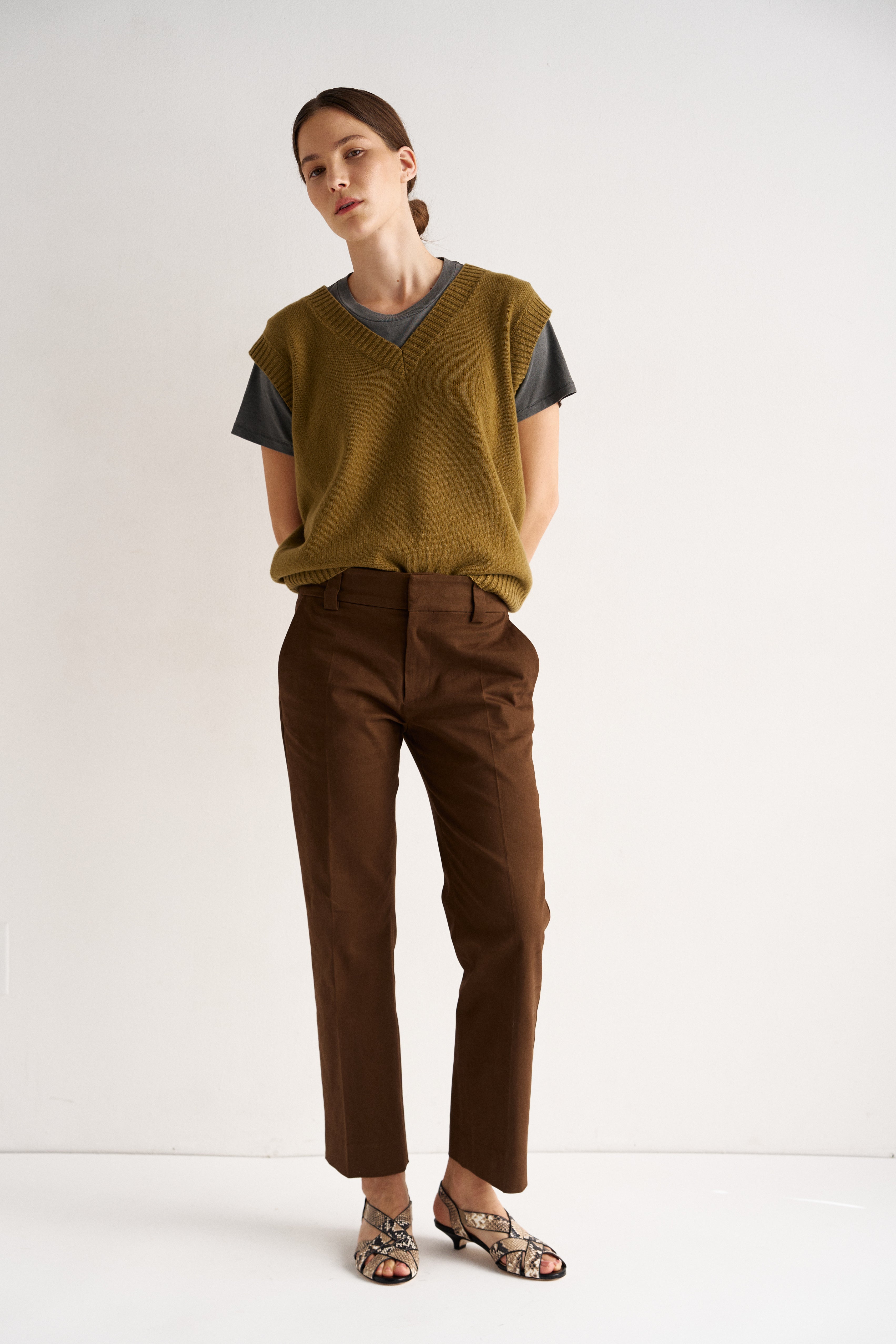 The Knit Vest in Moss