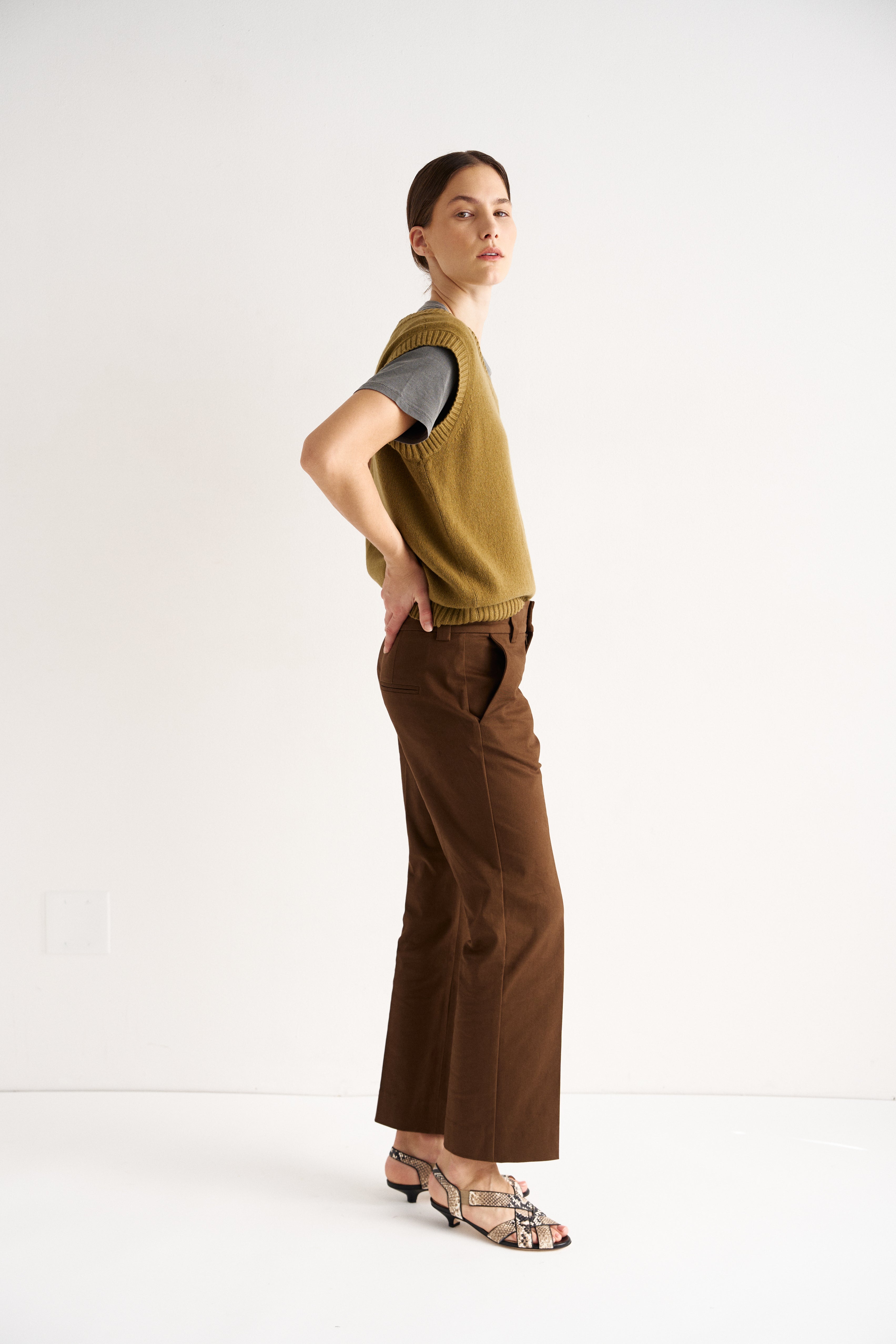 The Knit Vest in Moss