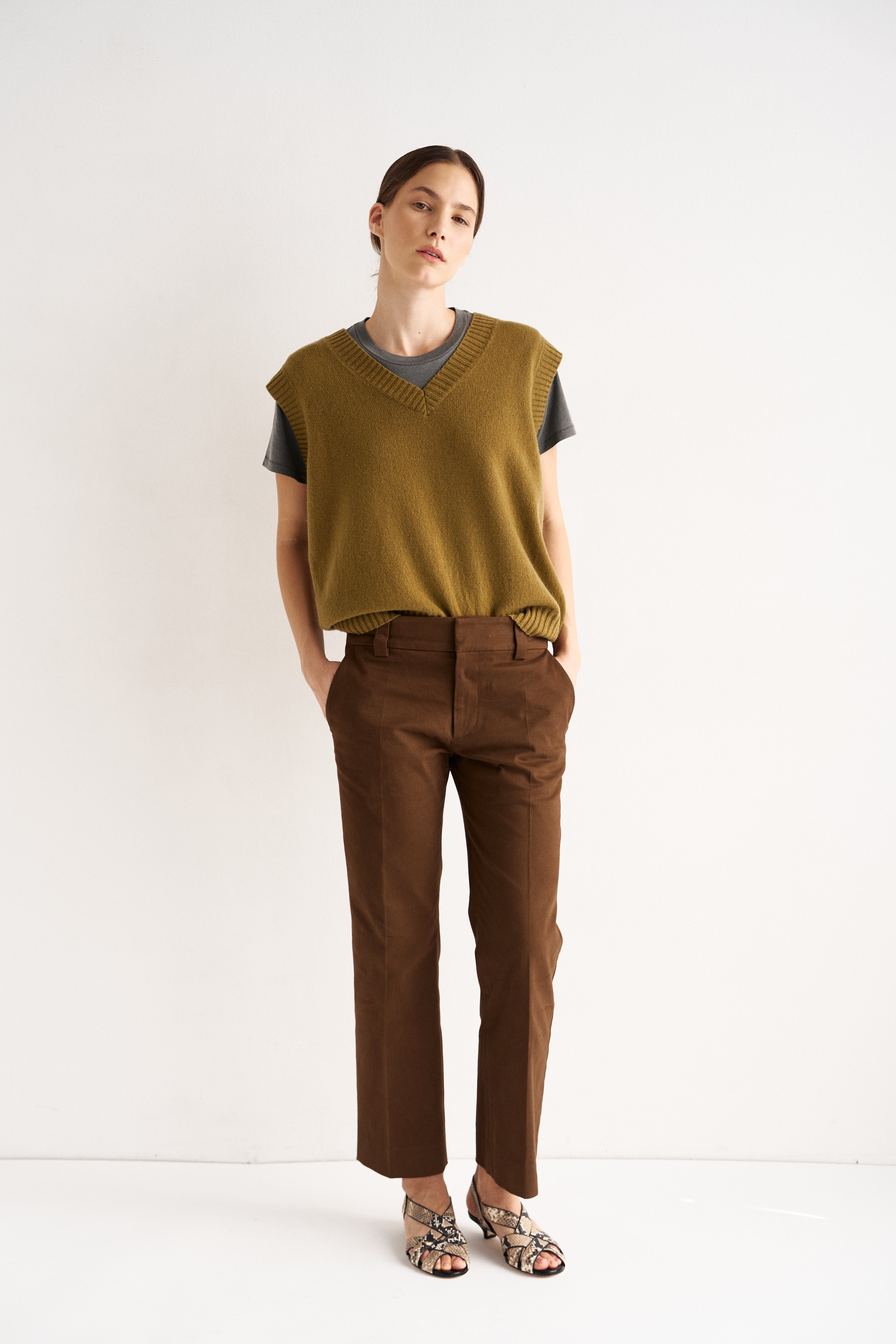 The Knit Vest in Moss