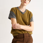 The Knit Vest in Moss