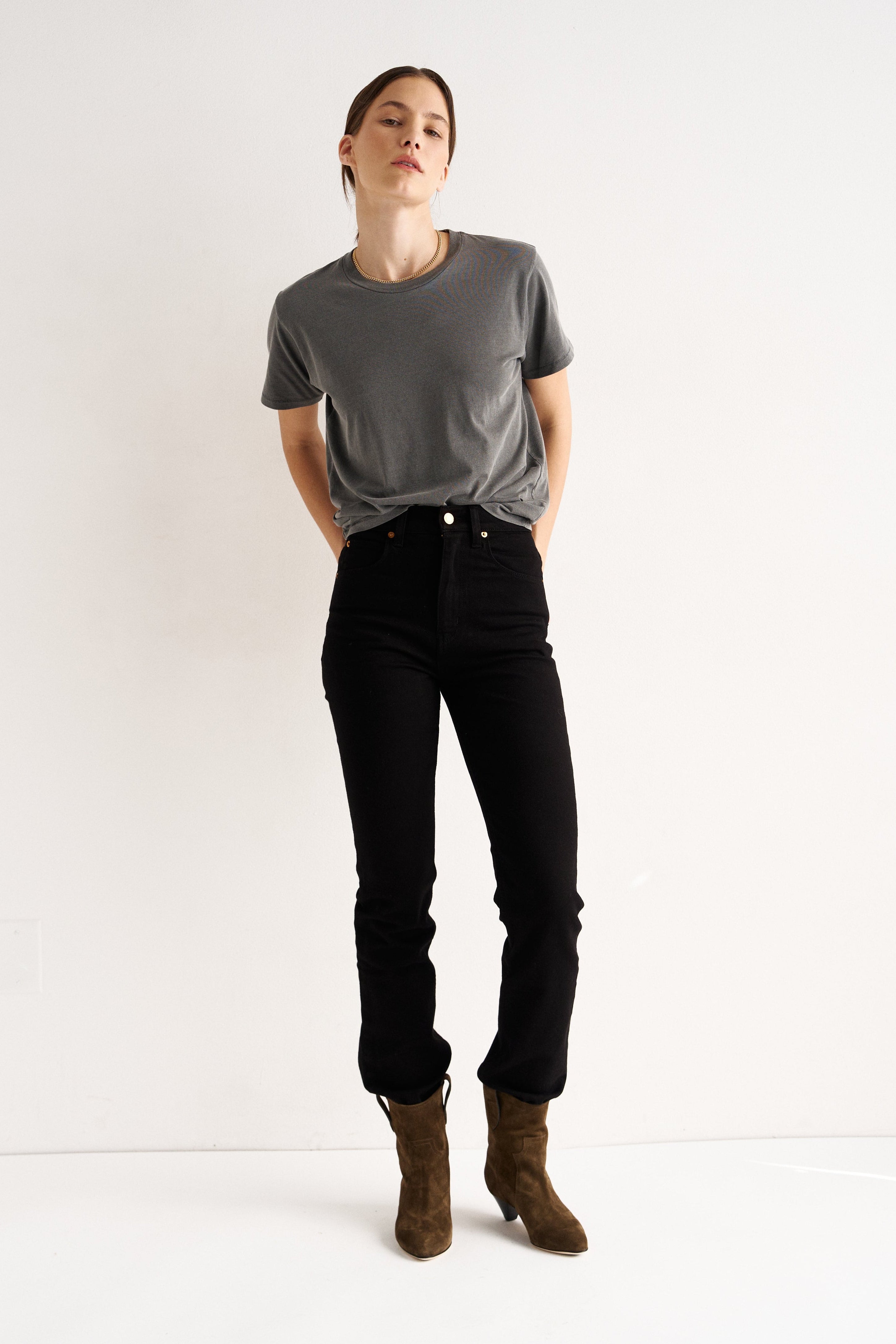 The Slim Stovepipe Jean in Black