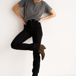The Slim Stovepipe Jean in Black