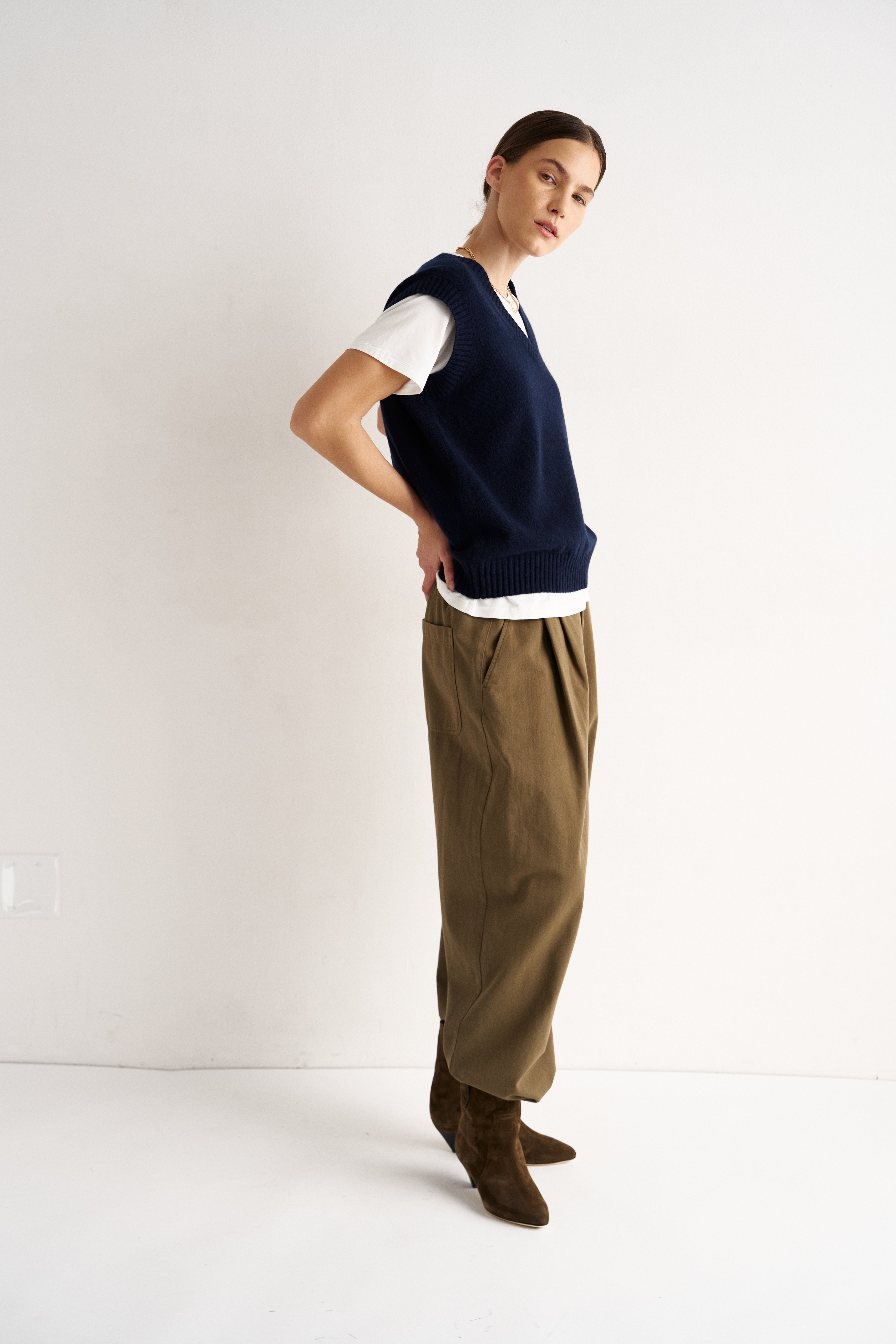 The Knit Vest in Navy