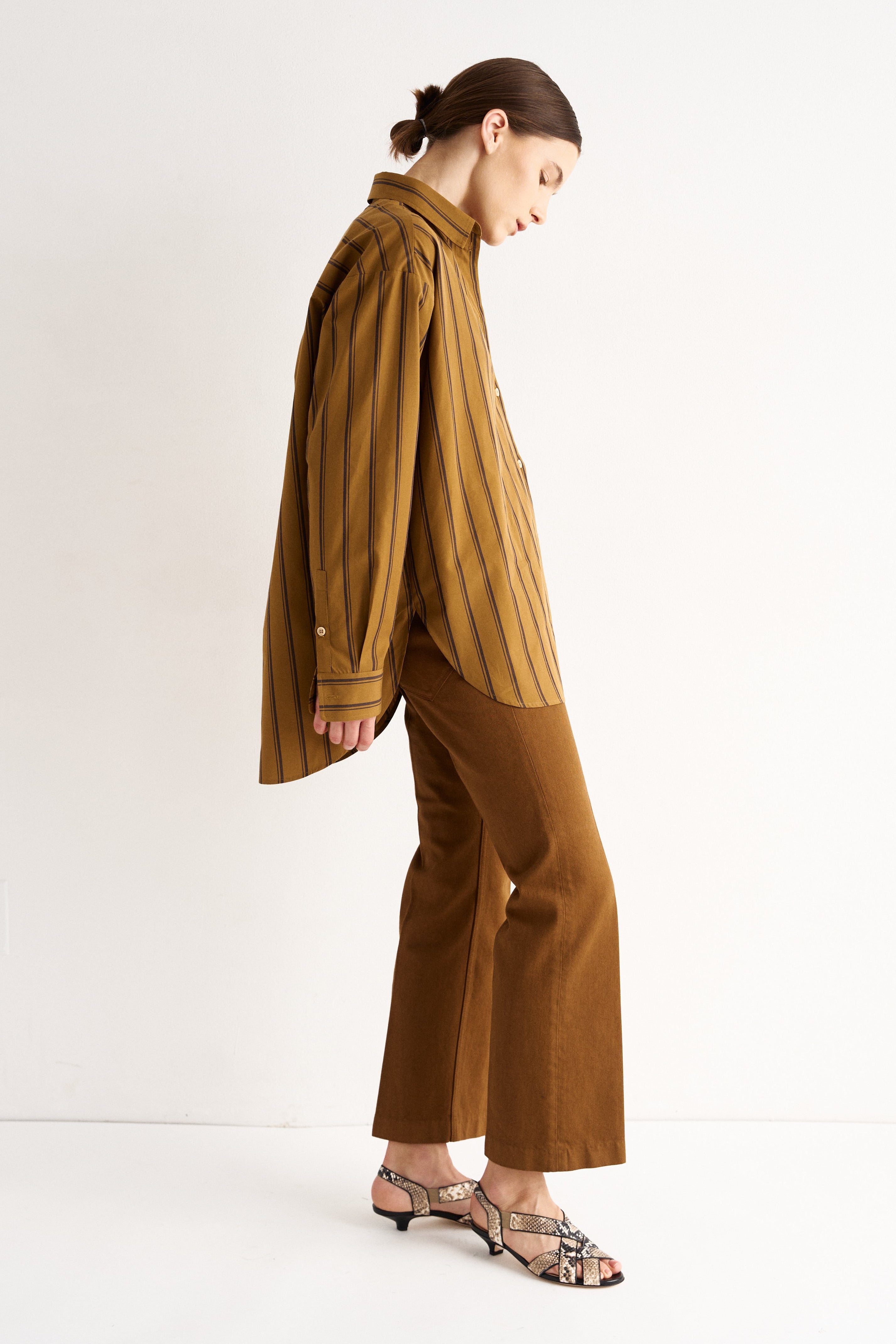 The Essential Shirt in Goldenrod Stripe