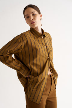The Essential Shirt in Goldenrod Stripe