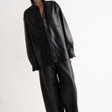 The Leather Essential Shirt in Black