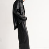 The Leather Essential Shirt in Black