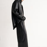 The Leather Sculpted Baggy Pant in Black